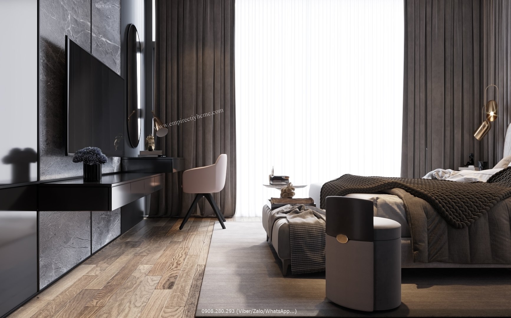 Căn hộ 3 phòng ngủ tuyệt đẹp tại Tilia Residences – Empire City cho thuê
