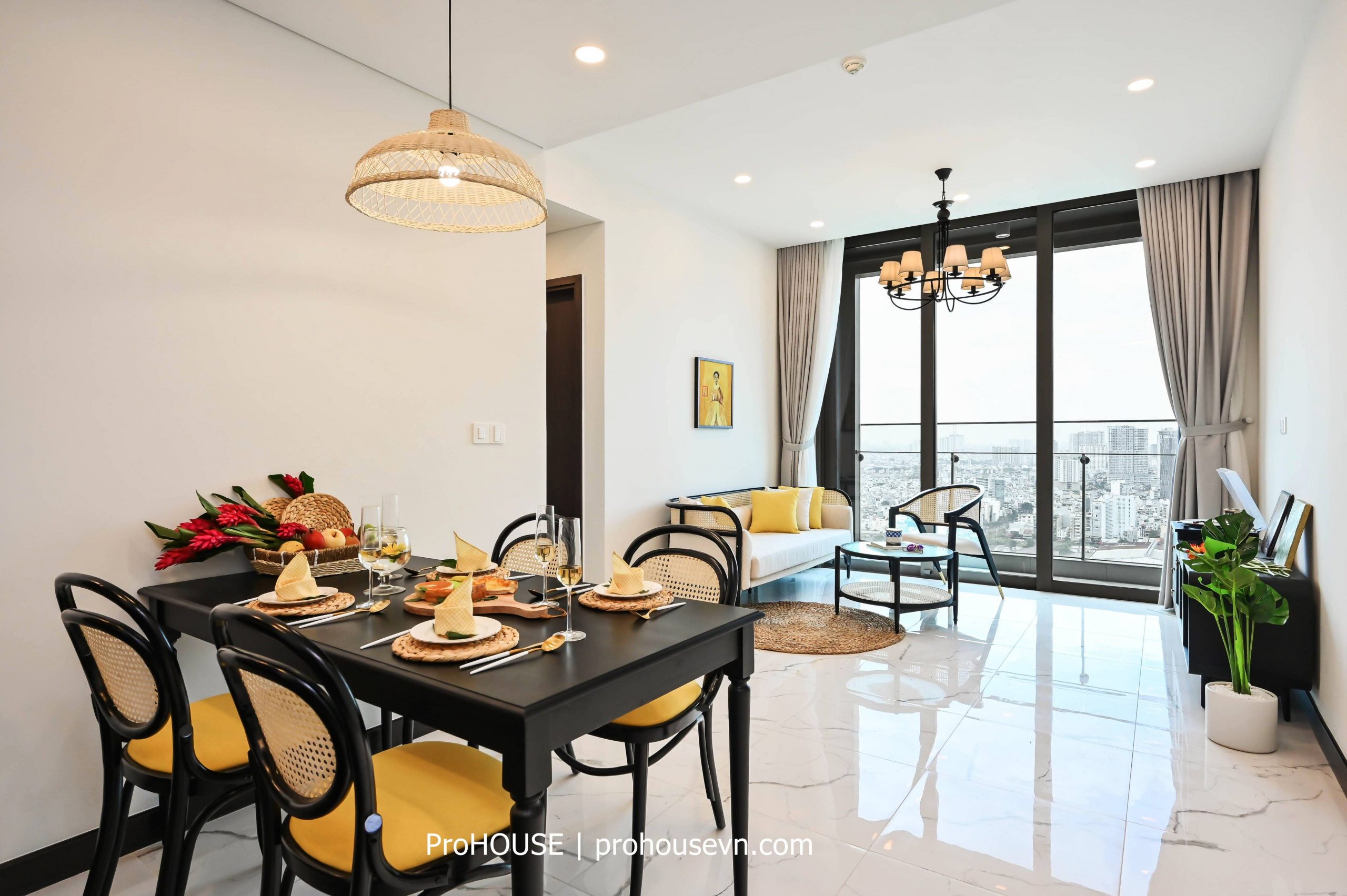 Căn hộ 1 phòng ngủ tầng cao nhất Tilia Residences cho thuê